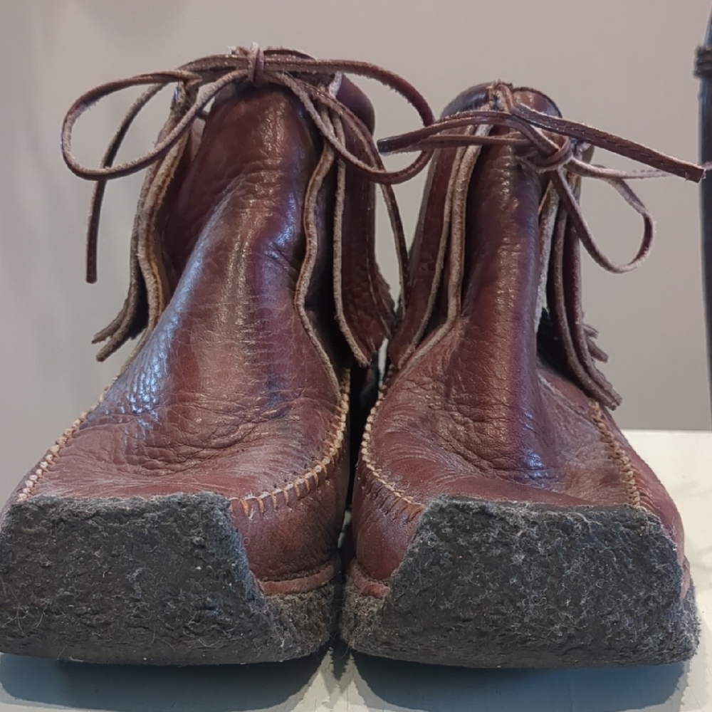 Brown Leather Moccasin Boots